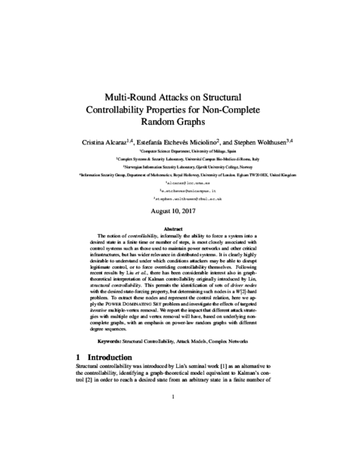 Multi-Round Attacks on Structural Controllability Properties for Non-Complete Random Graphs