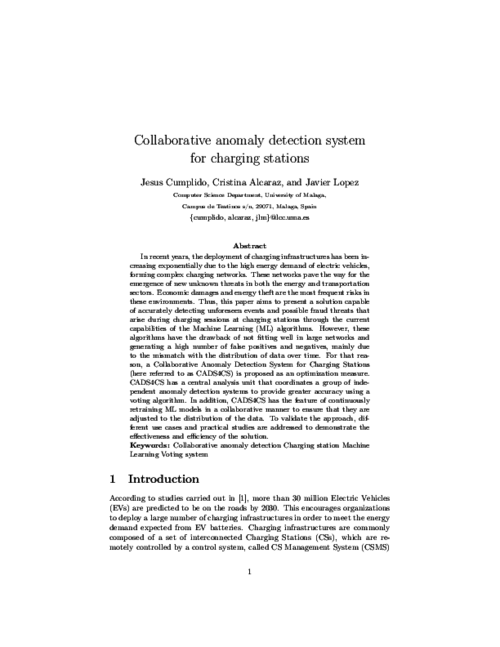 Collaborative anomaly detection system for charging stations