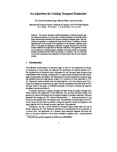 An Algorithm for Guiding Clausal Temporal Resolution