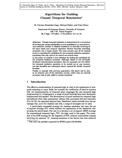 Algorithms for Guiding Clausal Temporal Resolution