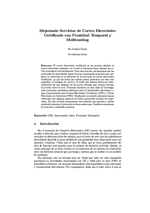 Mejorando Servicios de Correo Electronico Certificado con Prontitud Temporal y Multicasting