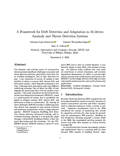 A Framework for Drift Detection and Adaptation in AI-driven Anomaly and Threat Detection Systems