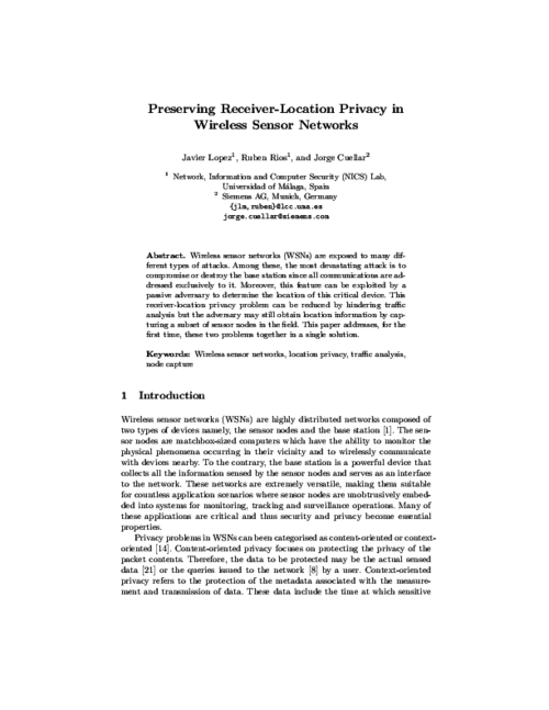 Preserving Receiver-Location Privacy in Wireless Sensor Networks