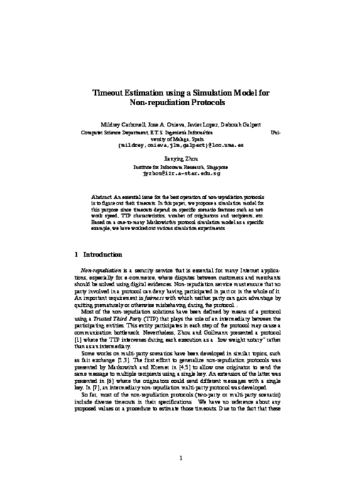 Timeout Estimation using a Simulation Model for Non-repudiation Protocols