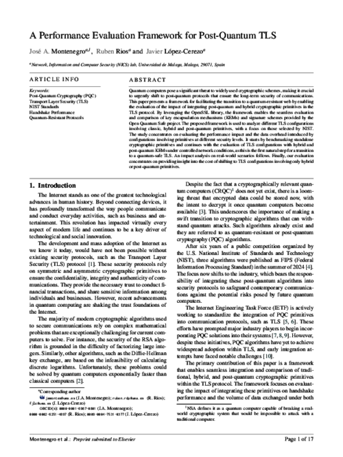 A Performance Evaluation Framework for Post-Quantum TLS