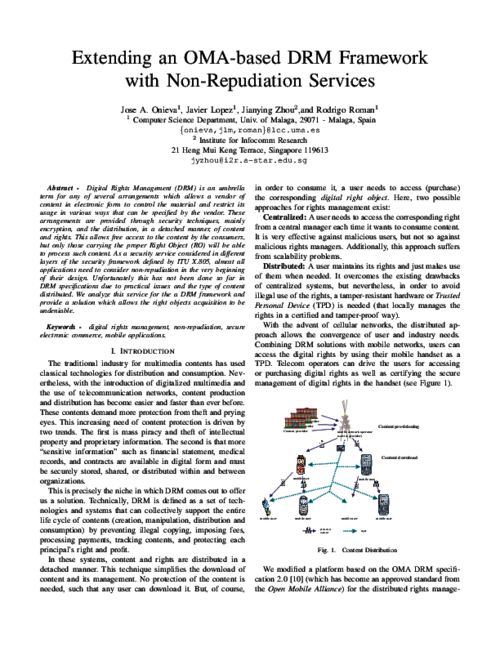 Extending an OMA-based DRM Framework with Non-Repudiation Services