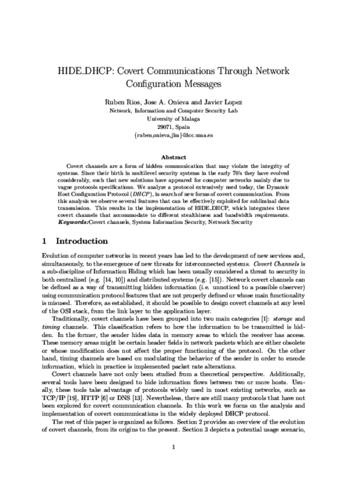 HIDE_DHCP: Covert Communications Through Network Configuration Messages