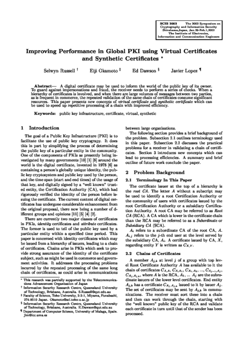 Improving Performance in Global PKI using Virtual Certificates and Synthetic Certificates