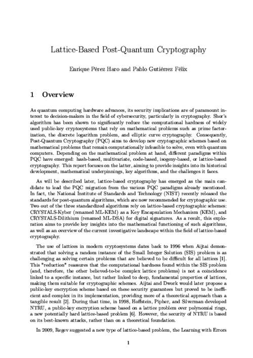 Lattice-Based Post-Quantum Cryptography