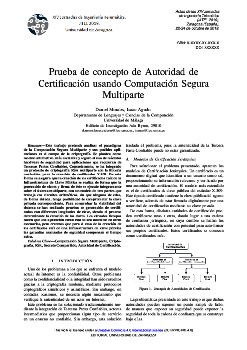 Prueba de concepto de Autoridad de Certificación usando Computación Segura Multiparte