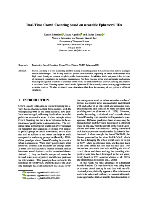 Real-time Crowd Counting based on Wearable Ephemeral IDs