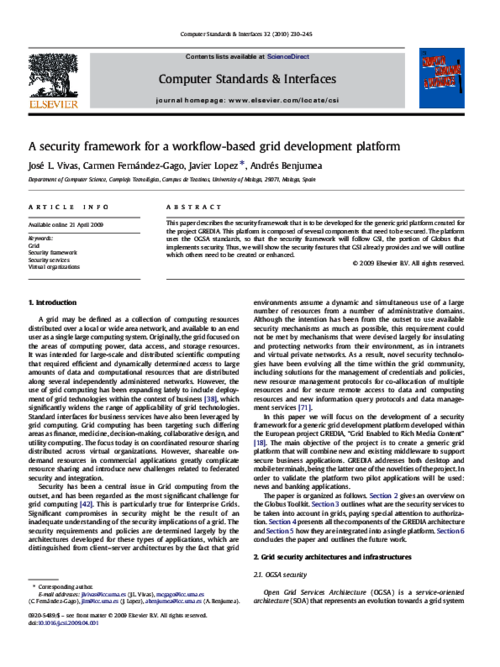 A security framework for a workflow-based grid development platform.